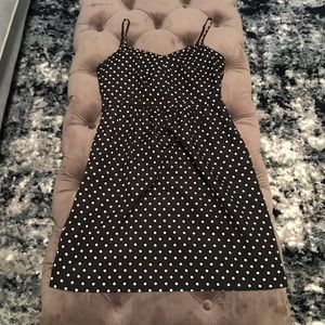 A Navy Blue Polka Dot Dress.